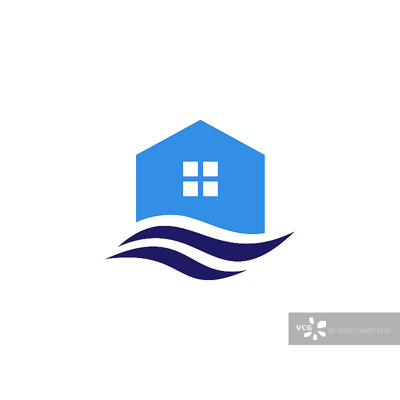 海湾房屋logo图标图片素材