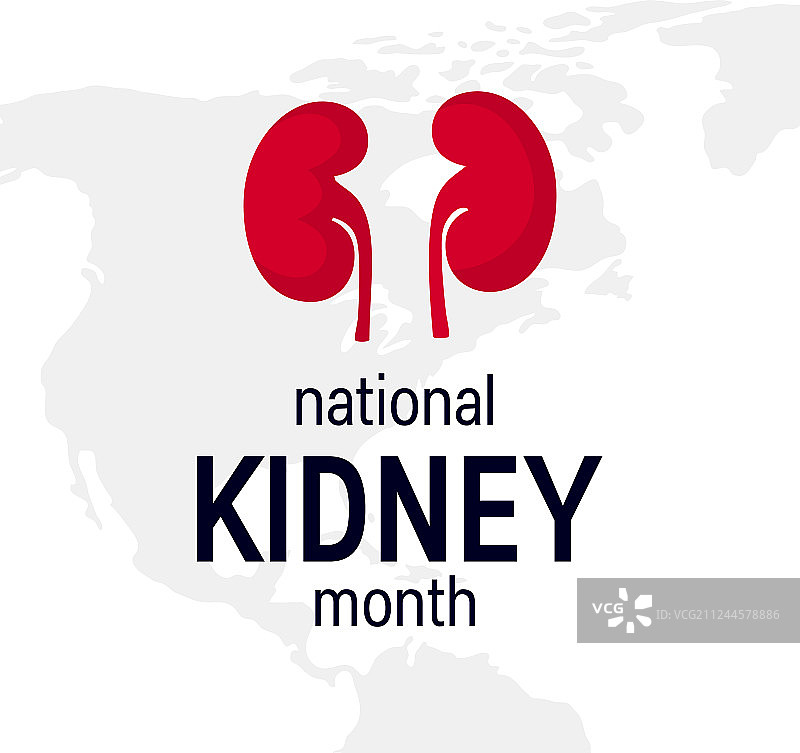 扁平风格的国家肾脏月概念图片素材