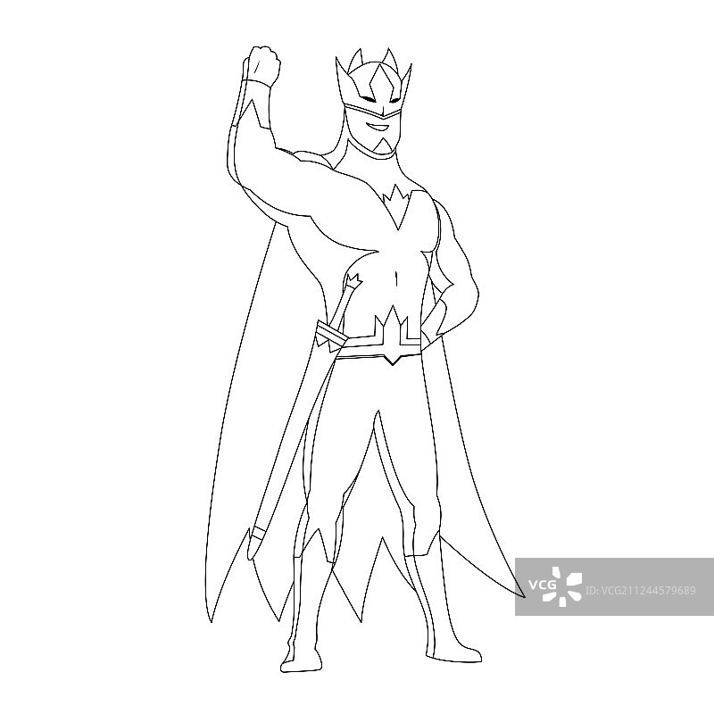 用于着色书的超级英雄漫画图片素材