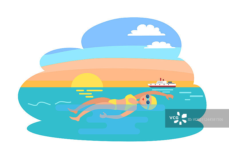 专业仰泳女运动员图片素材