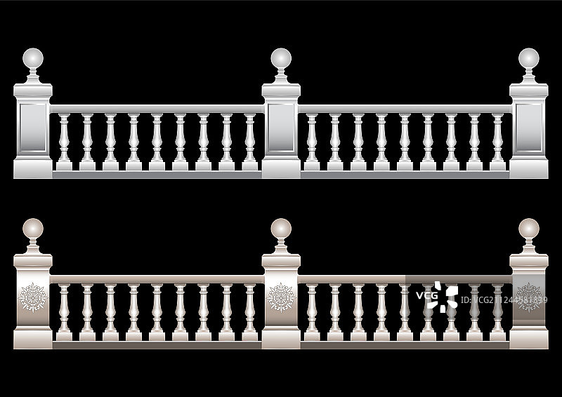 逼真的3D栏杆灰泥大理石图片素材