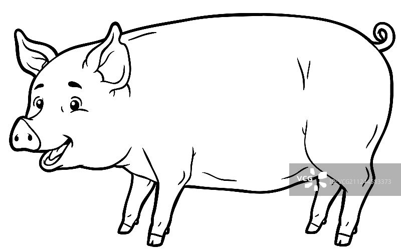 卡通猪线条艺术图片素材