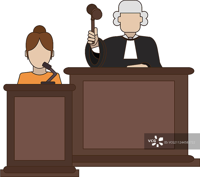 讲台上法官与证人图片素材