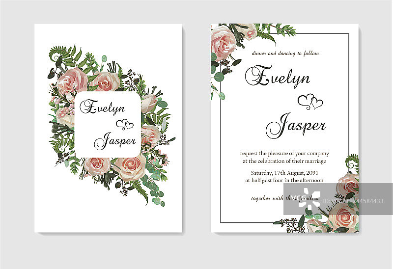 婚礼请柬贺卡套装图片素材