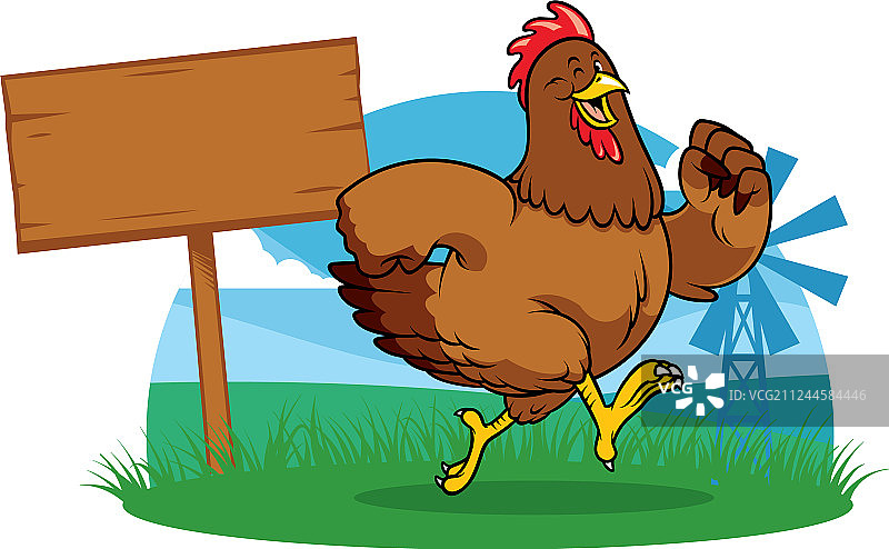 卡通风格的农场小鸡图片素材