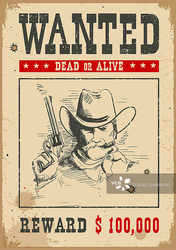 通缉海报：西部土匪图片素材
