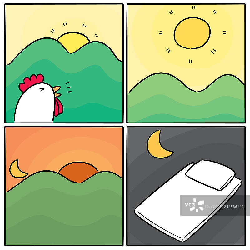 一天中的时间套装图片素材