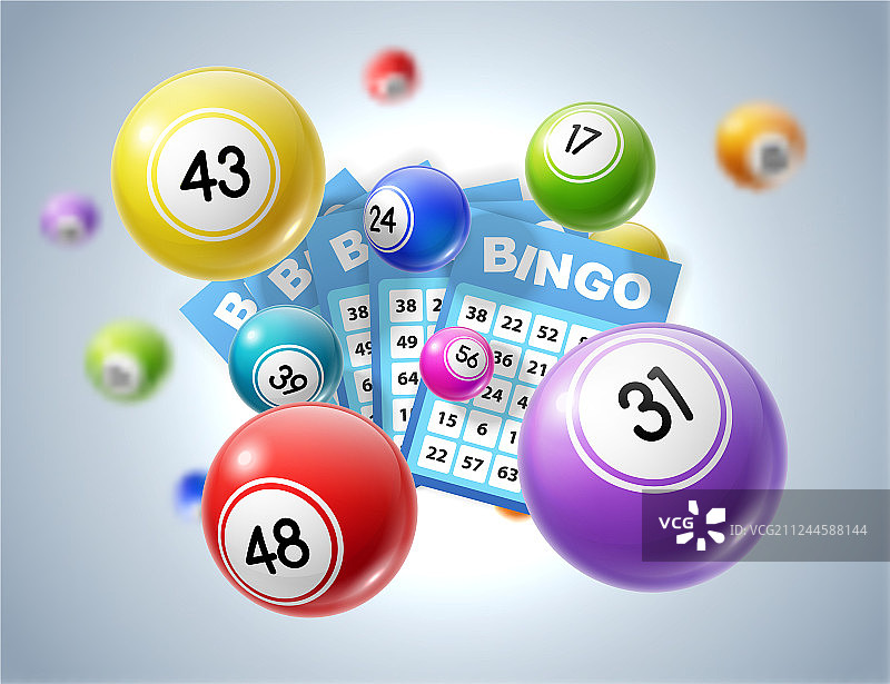 乐透彩球和彩票图片素材