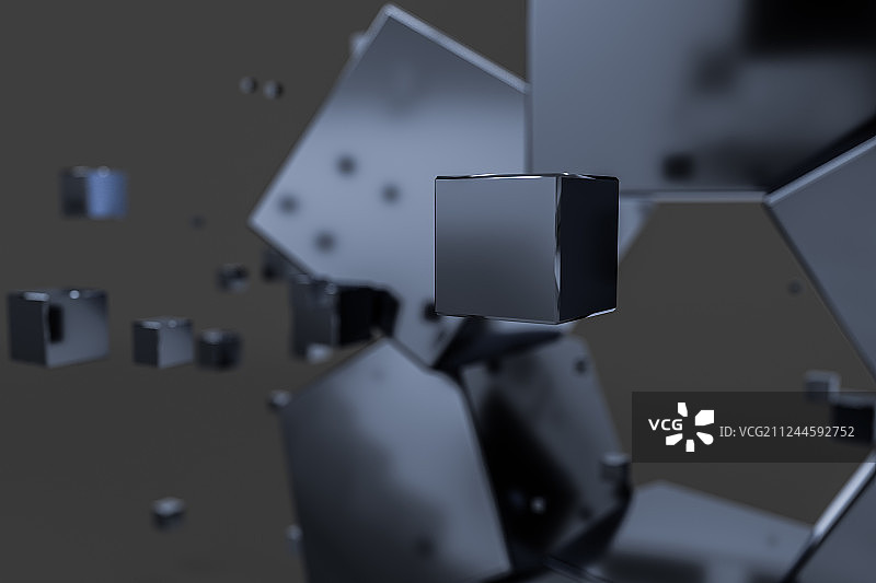 三维渲染，科技感方块背景图片素材
