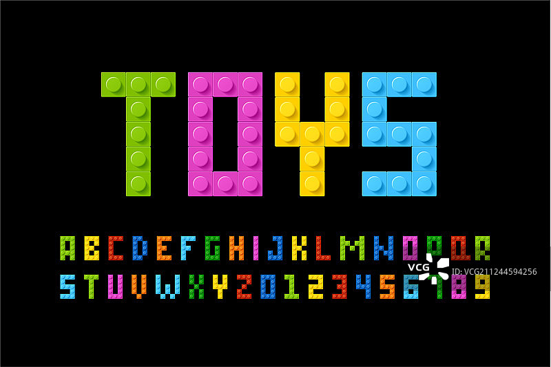 塑料积木字体图片素材