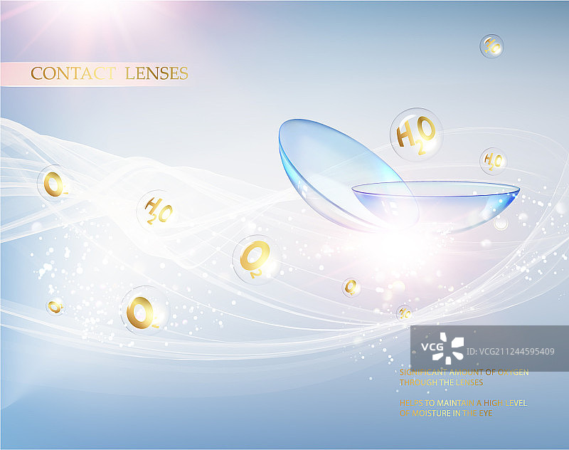 有益眼睛健康的蓝色隐形眼镜图片素材
