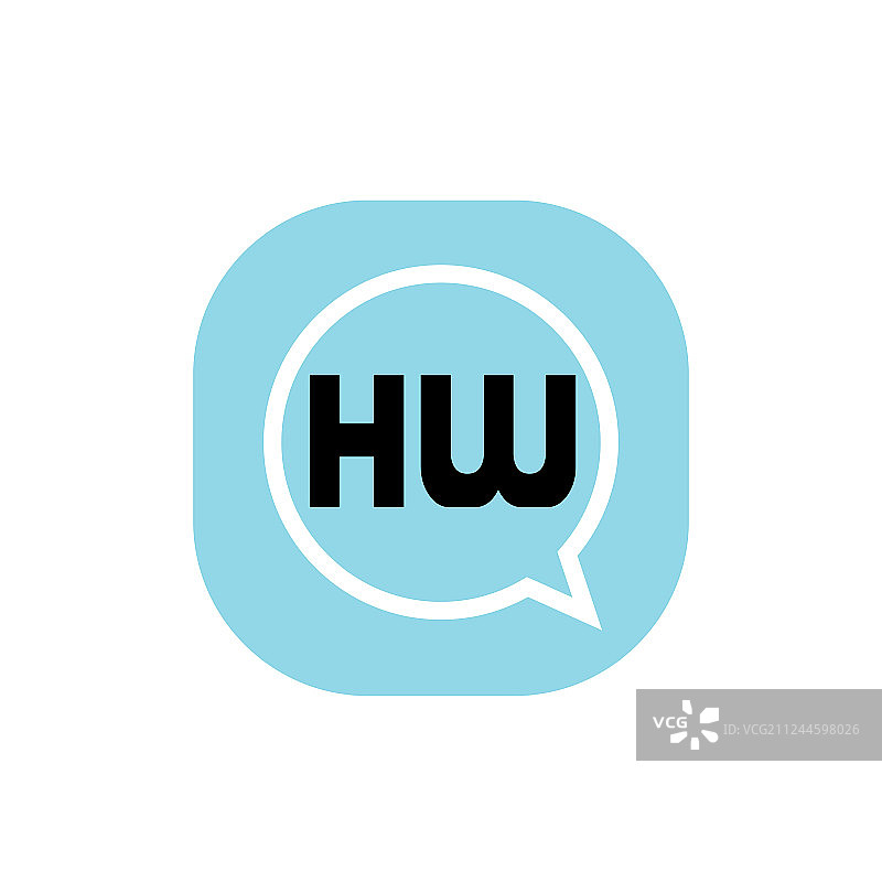 字母logo HW模板设计图片素材