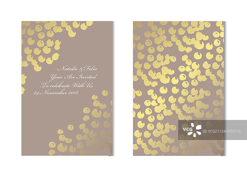 金色花卉卡片套装图片素材