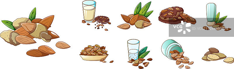 杏仁图标卡通风格图片素材