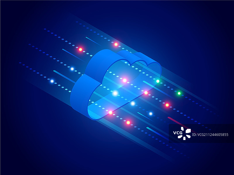 2.5D现代云技术和网络图片素材