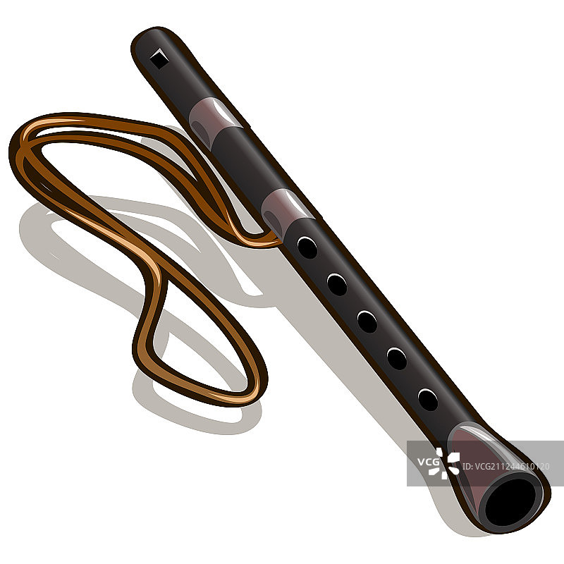 白色背景上的黑色长笛图片素材