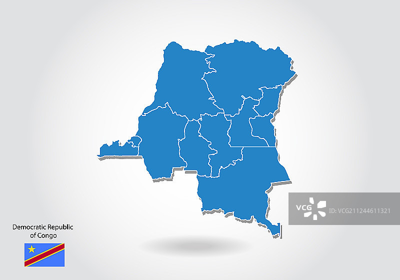 3D刚果民主共和国地图设计图片素材