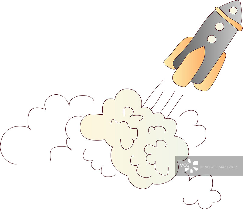 卡通火箭发射图片素材