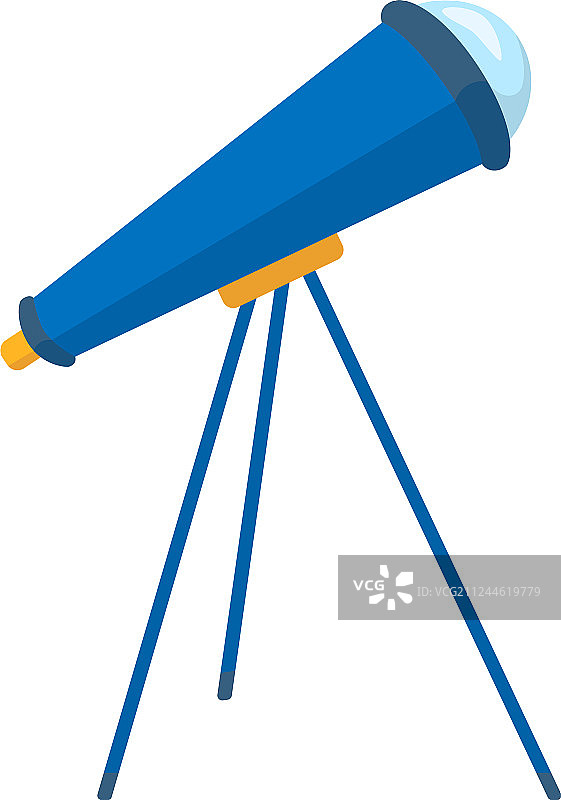 望远镜扁平图标：教育观察镜元素图片素材