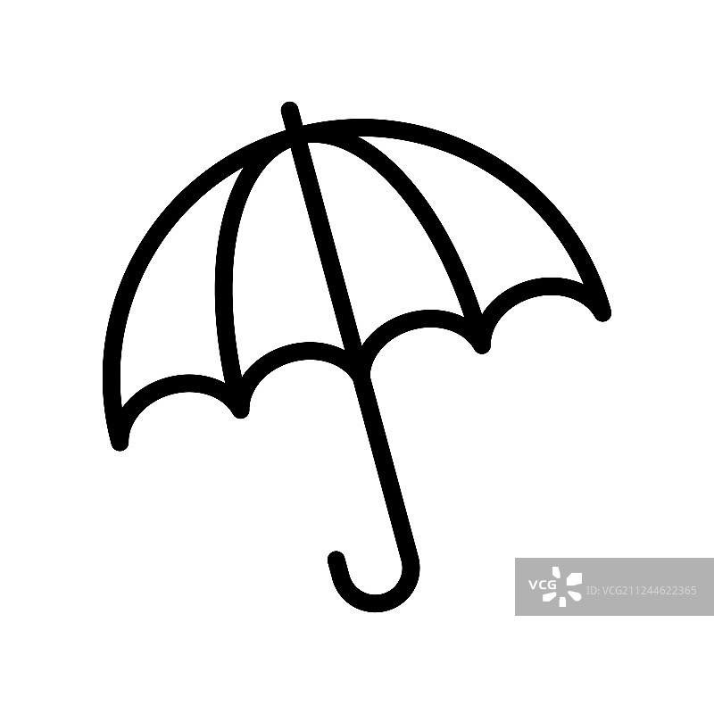 春季伞线条图标图片素材