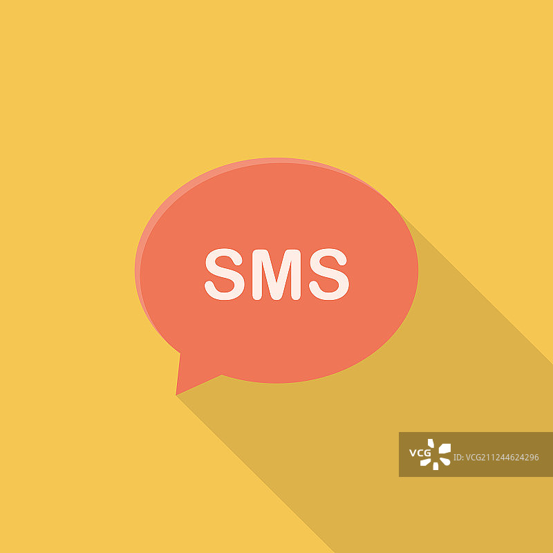 短信图标：具有长阴影风格的扁平图标集图片素材