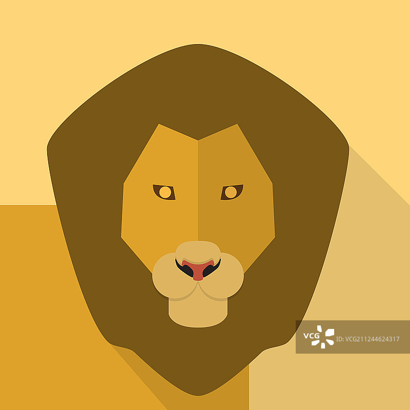 扁平风格狮子图标合集图片素材