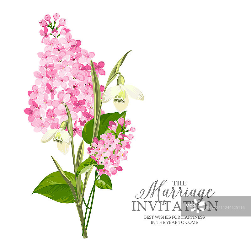 带模板标志的婚礼邀请卡图片素材