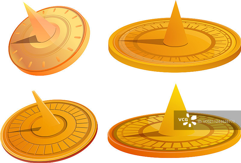 日晷图标卡通风格图片素材