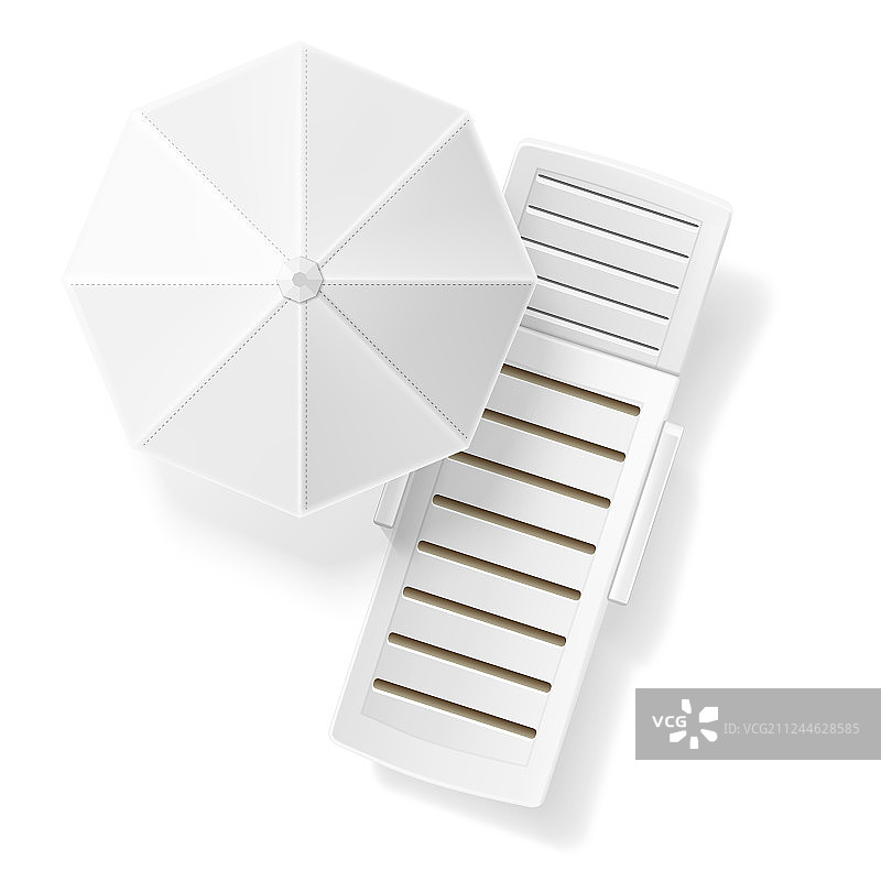 太阳伞沙滩躺椅俯视图图片素材