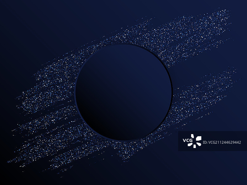 金色闪光笔触蓝色边框图片素材