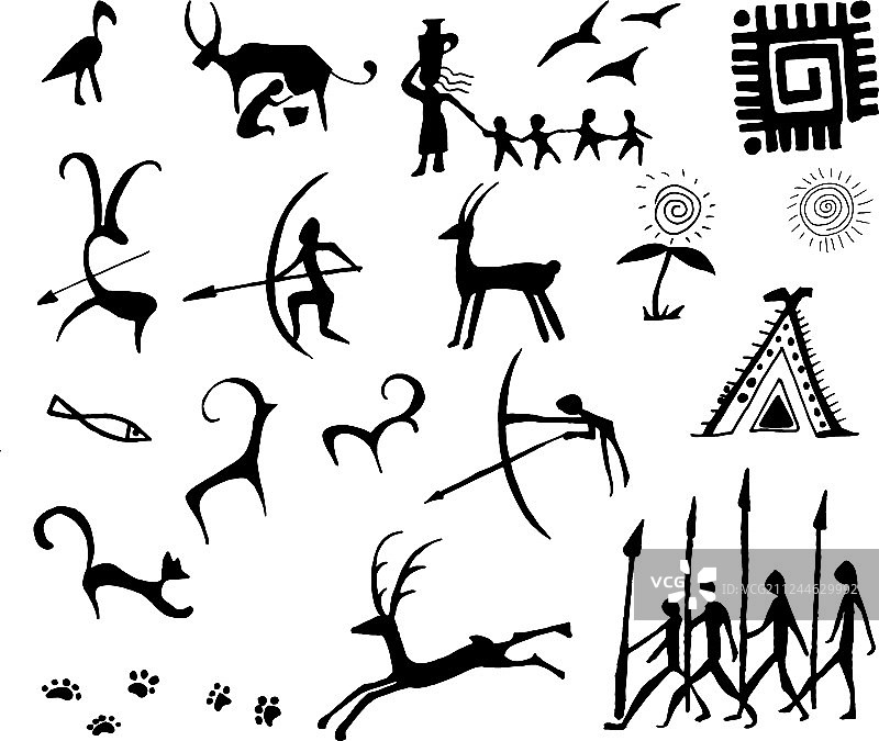 石器时代岩画古代艺术图片素材