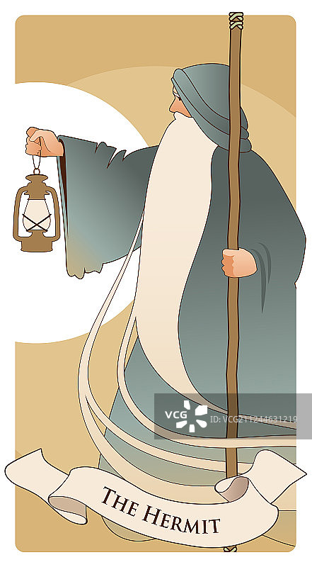 塔罗牌主牌：隐士图片素材