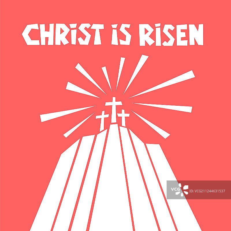 各各他山上复活节的三座十字架图片素材