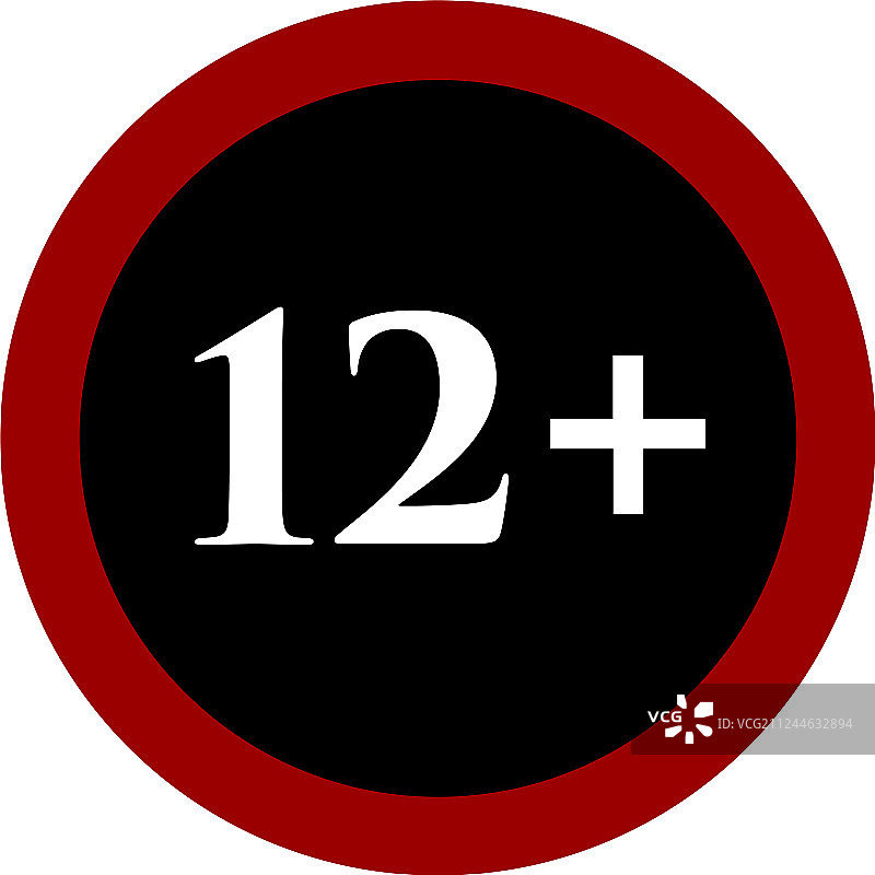 白色背景上的年龄限制标志图片素材