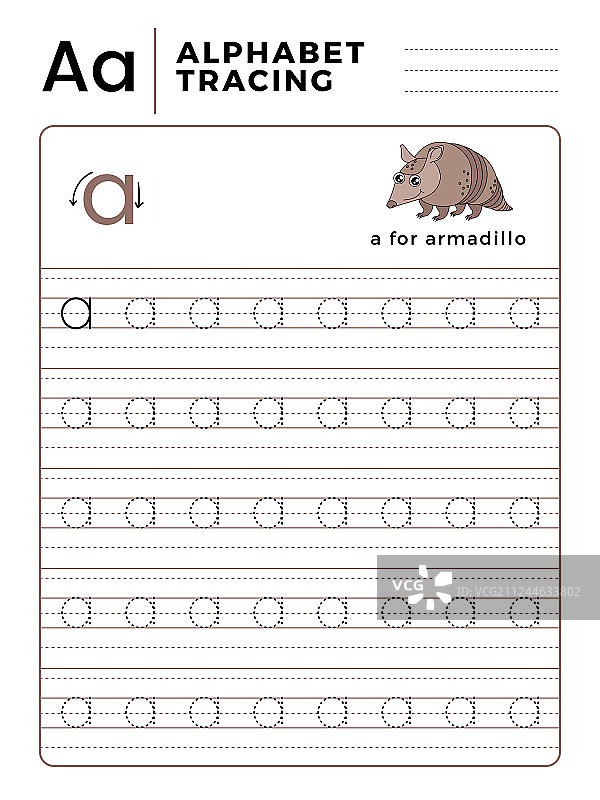 字母A描摹练习册（含示例）图片素材