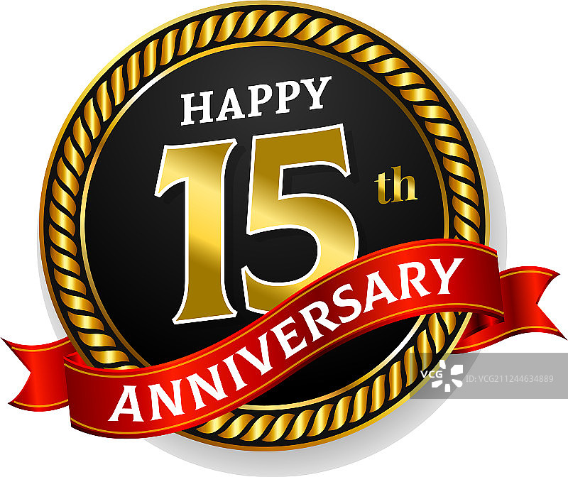 15周年金色纪念标志图片素材