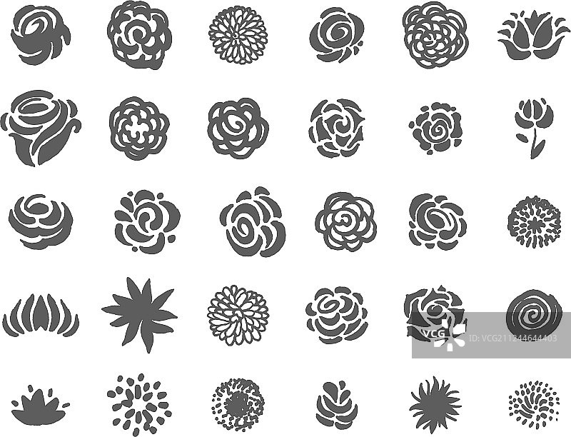 手绘花朵符号素描图片素材