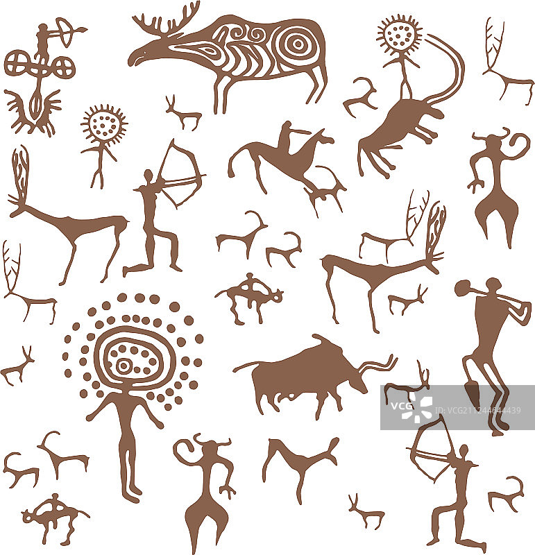 石器时代岩画古代艺术图片素材