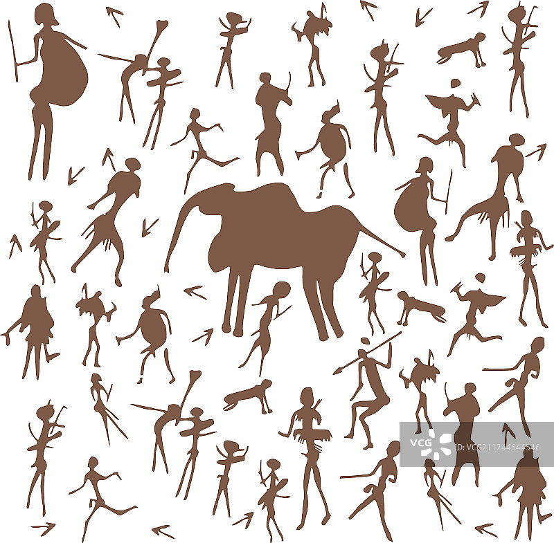 石器时代岩画古代艺术图片素材