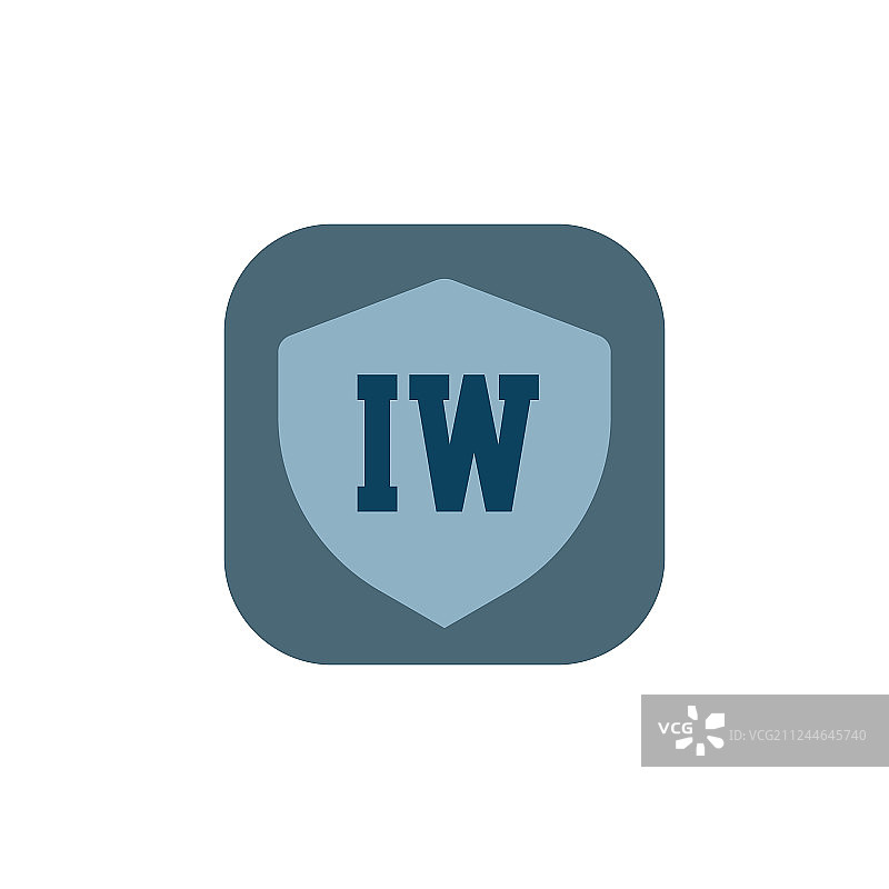 字母logo IW模板设计图片素材