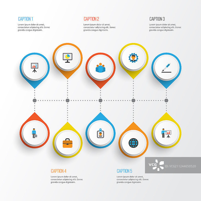 贸易扁平图标：商务人士展示图片素材