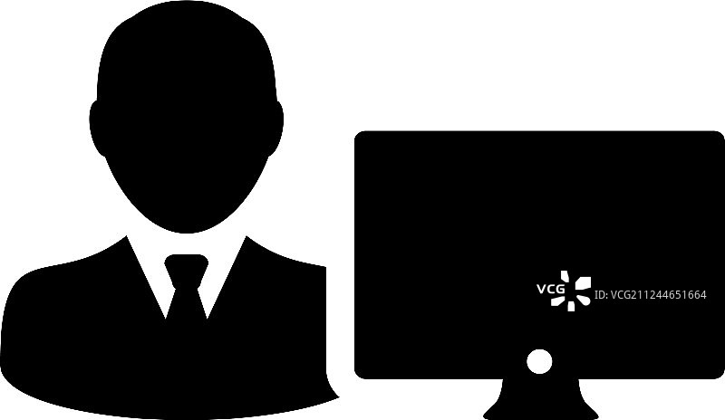 互联网男性用户电脑图标图片素材