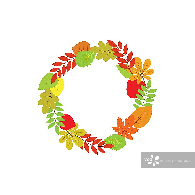 秋叶花环图片素材