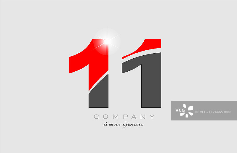 灰色红色数字11标志图标设计图片素材