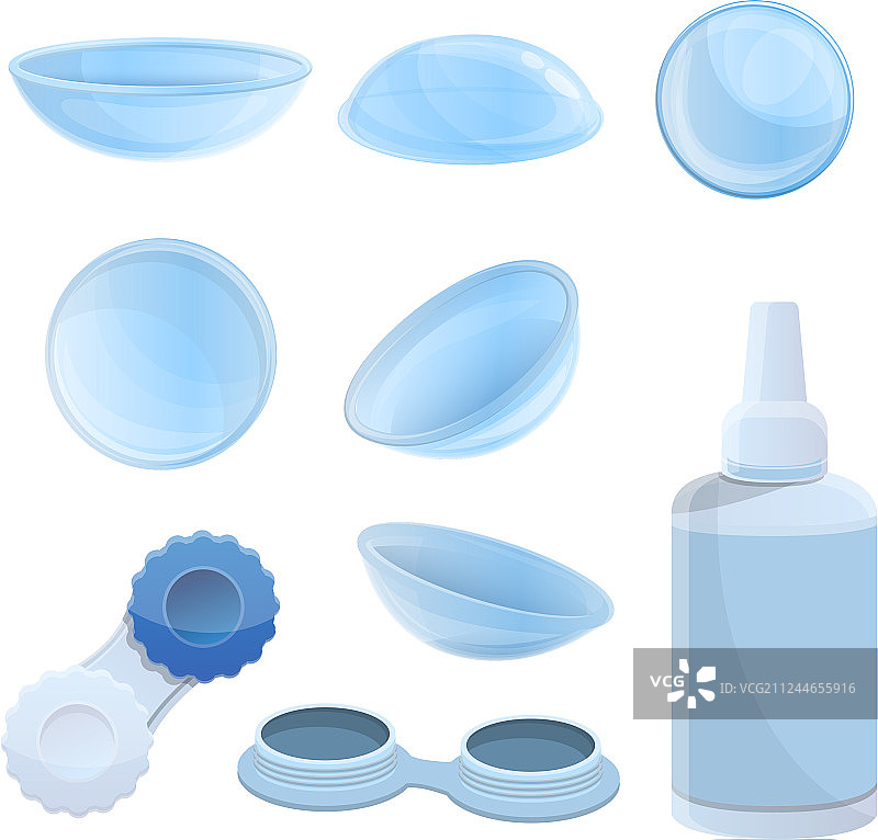 контакт 镜片图标卡通风格图片素材