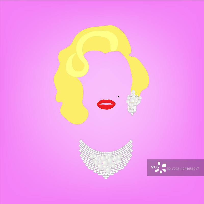 极简主义玛丽莲·梦露风格时尚女性肖像图片素材