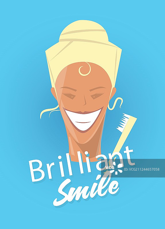 拥有洁白健康牙齿的微笑女性海报图片素材