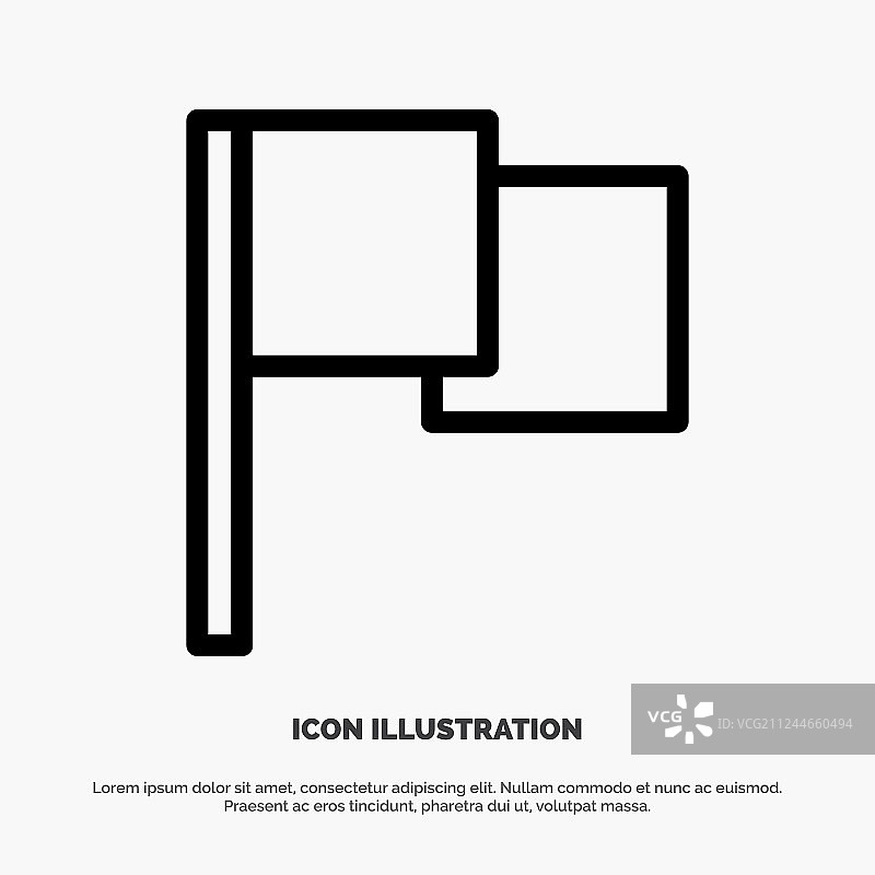 基本旗帜UI线性图标图片素材