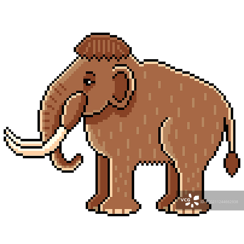像素可爱猛犸象图案图片素材