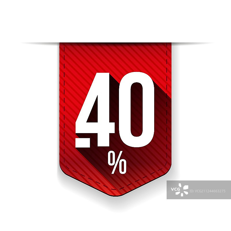 促销百分之四十折扣banner红色丝带图片素材
